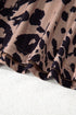 Soft Knit Leopard Print Pocket Detail V Neck Top