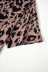 Soft Knit Leopard Print Pocket Detail V Neck Top