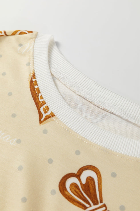 Soft Knit Printed Long Sleeve Top And Shorts Set