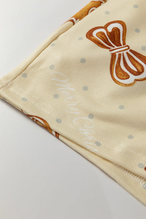 Soft Knit Printed Long Sleeve Top And Shorts Set