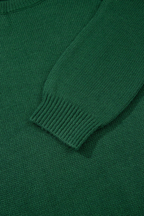 Soft Knit Raglan Sleeve Crew Neck Sweater