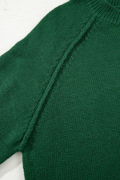 Soft Knit Raglan Sleeve Crew Neck Sweater