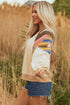 Soft Knit Raglan Sleeve Geometric Print Pullover Sweatshirt