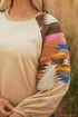Soft Knit Raglan Sleeve Geometric Print Pullover Sweatshirt