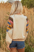 Soft Knit Raglan Sleeve Geometric Print Pullover Sweatshirt