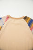 Soft Knit Raglan Sleeve Geometric Print Pullover Sweatshirt