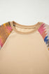 Soft Knit Raglan Sleeve Geometric Print Pullover Sweatshirt