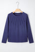 Soft Knit Seam Detail Curved Hem Raglan Top