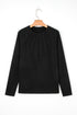 Soft Knit Seam Detail Curved Hem Raglan Top
