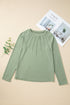 Soft Knit Seam Detail Curved Hem Raglan Top