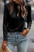 Soft Knit Seam Detail Curved Hem Raglan Top