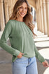 Soft Knit Seam Detail Curved Hem Raglan Top