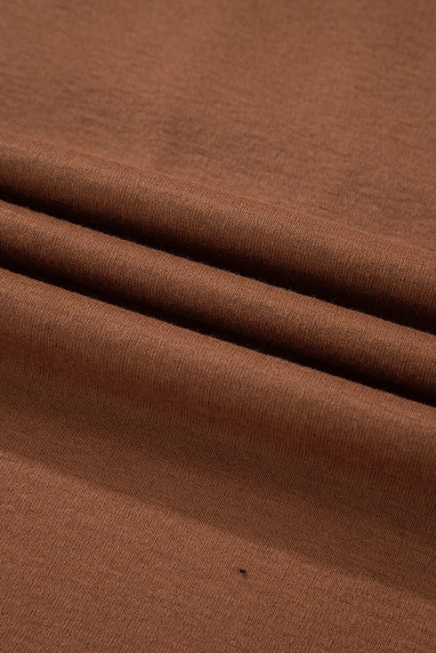 Soft Knit Seam Detail Curved Hem Raglan Top
