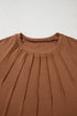 Soft Knit Seam Detail Curved Hem Raglan Top