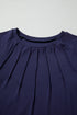 Soft Knit Seam Detail Curved Hem Raglan Top