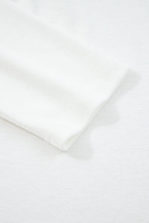 Soft Knit Seam Detail Curved Hem Raglan Top