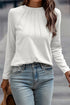Soft Knit Seam Detail Curved Hem Raglan Top