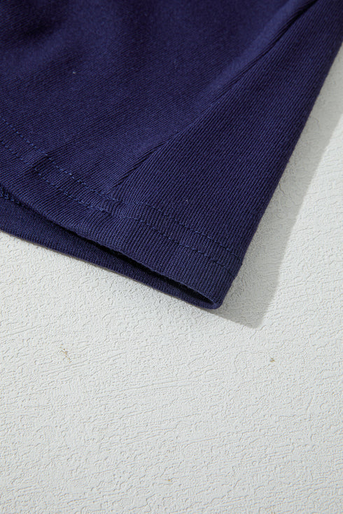 Soft Knit Seam Detail Curved Hem Raglan Top