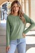 Soft Knit Seam Detail Curved Hem Raglan Top