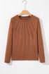 Soft Knit Seam Detail Curved Hem Raglan Top