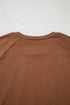 Soft Knit Seam Detail Curved Hem Raglan Top