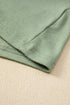 Soft Knit Seam Detail Curved Hem Raglan Top