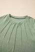Soft Knit Seam Detail Curved Hem Raglan Top