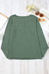 Soft Knit Snap Button Long Sleeve Henley Top
