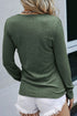 Soft Knit Snap Button Long Sleeve Henley Top