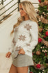 Soft Knit Snowflake Pattern Crew Neck Sweater