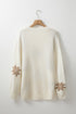 Soft Knit Snowflake Pattern Crew Neck Sweater