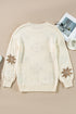 Soft Knit Snowflake Pattern Crew Neck Sweater