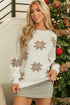 Soft Knit Snowflake Pattern Crew Neck Sweater