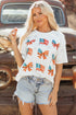 Soft Knit Starry Flag Bow Graphic Short Sleeve Tee