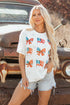 Soft Knit Starry Flag Bow Graphic Short Sleeve Tee