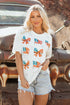 Soft Knit Starry Flag Bow Graphic Short Sleeve Tee