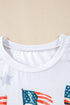 Soft Knit Starry Flag Bow Graphic Short Sleeve Tee