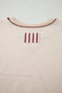 Soft Knit Stripe Sleeve Patchwork Pocket Top