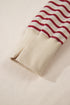 Soft Knit Stripe Sleeve Patchwork Pocket Top