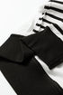 Soft Knit Stripe Sleeve Patchwork Pocket Top