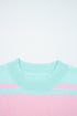 Soft Knit Striped Balloon Sleeve Crew Neck Sweater