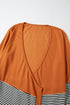 Soft Knit Striped Color Block Open Front Cardigan