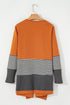Soft Knit Striped Color Block Open Front Cardigan