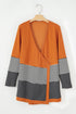 Soft Knit Striped Color Block Open Front Cardigan
