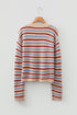 Soft Knit Striped Crew Neck Pullover Sweater