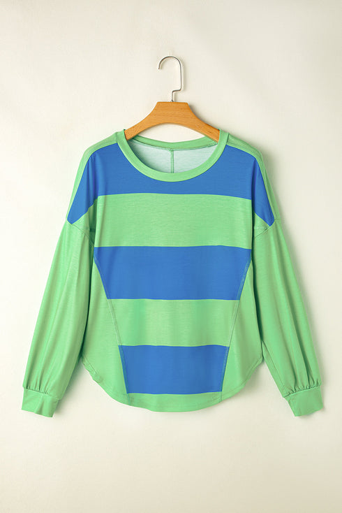Soft Knit Striped Drop Shoulder Relaxed Top