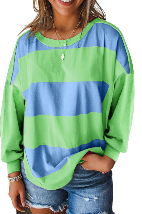 Soft Knit Striped Drop Shoulder Relaxed Top