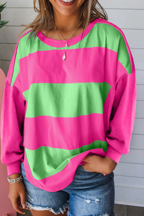 Soft Knit Striped Drop Shoulder Relaxed Top