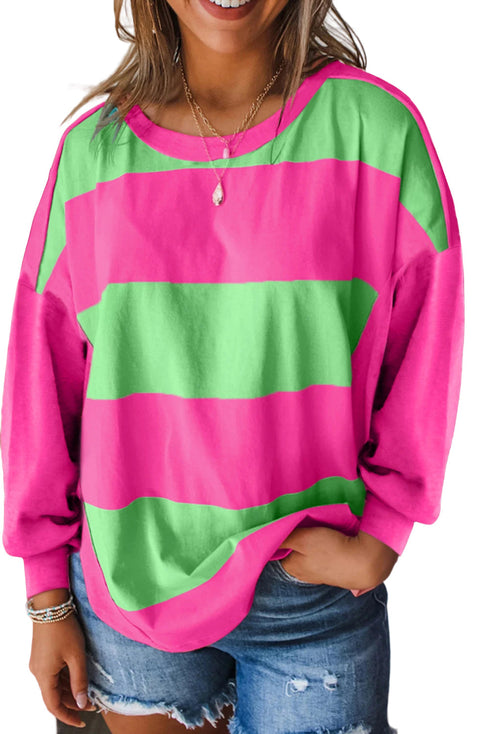 Soft Knit Striped Drop Shoulder Relaxed Top