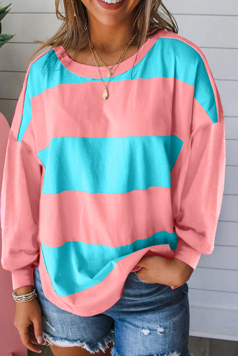Soft Knit Striped Drop Shoulder Relaxed Top
